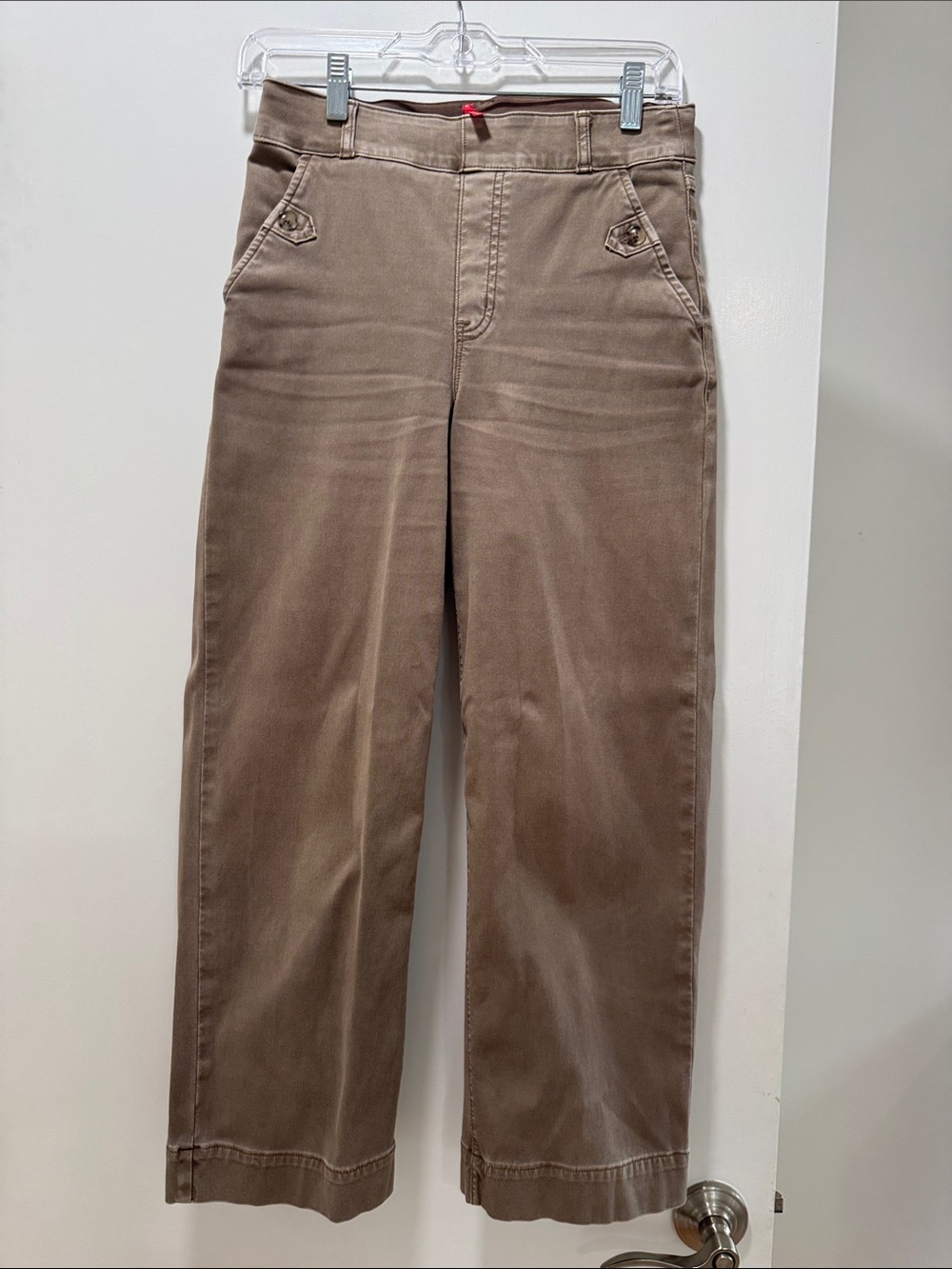SPANX Brown Cropped Wide-Leg Pants